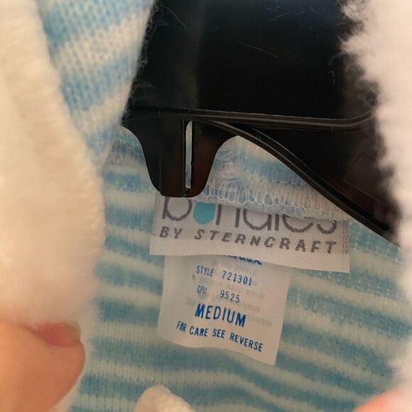 Vintage Bundles by Sterncraft Hooded Pram Suit Blue Striped USA Size Medium NWT - Picture 7 of 10